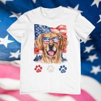 Red White Blue Golden Retriever Dog 4th of July