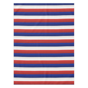 Red White Blue Gradient Stripes Tablecloth