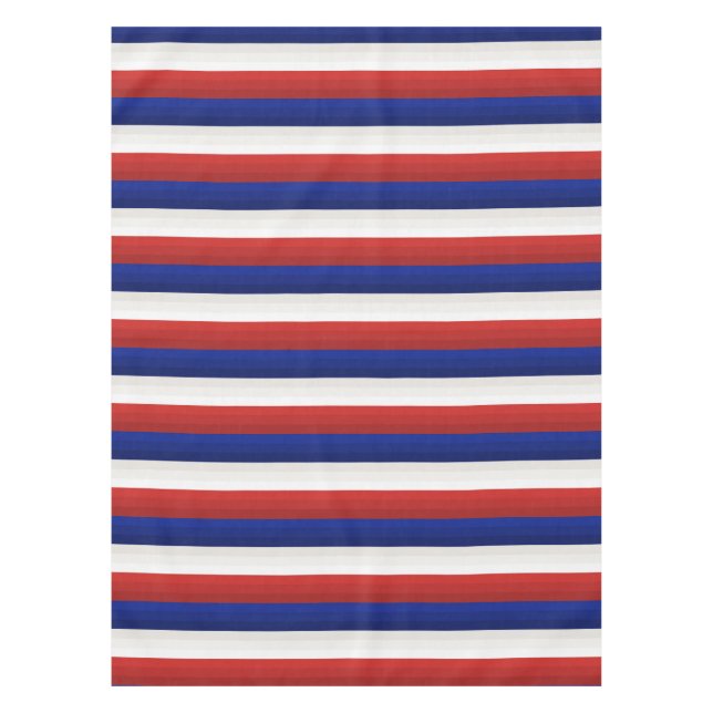 Red White Blue Gradient Stripes Tablecloth (Front)