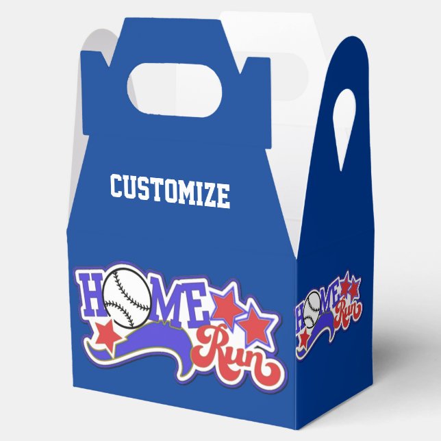 Red White & Blue Home Run Baseball Favour Box (Opened)