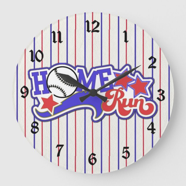 Red White & Blue Home Run Baseball Horloge triée (Recto)