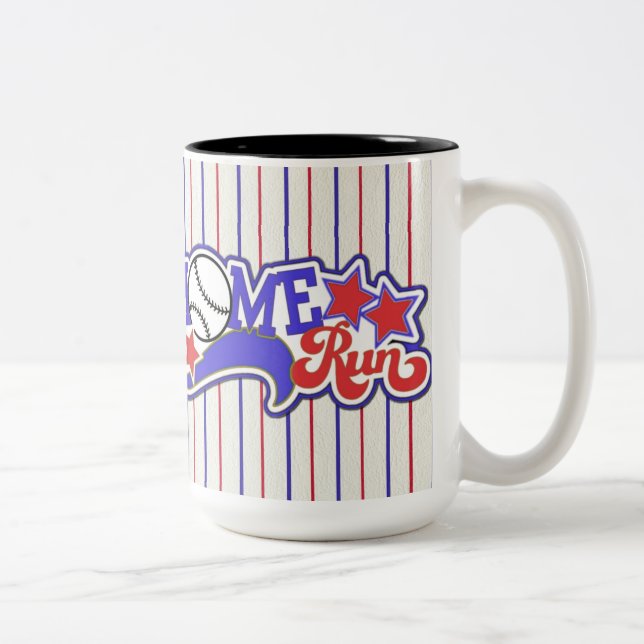 Red White & Blue Home Run Baseball Striped Mug (Right)
