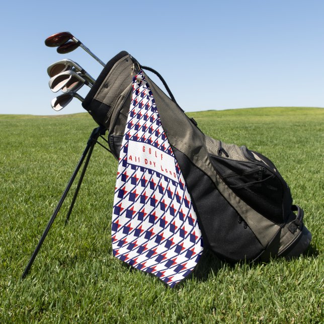 Red White Blue Houndstooth  Golf Towel (Green)