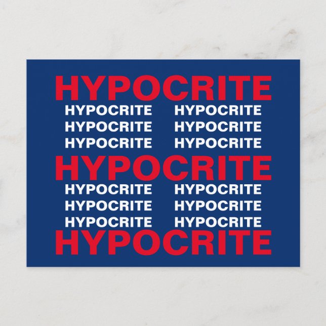 Red White Blue Hypocrite Resistance Persist Postcard (Front)