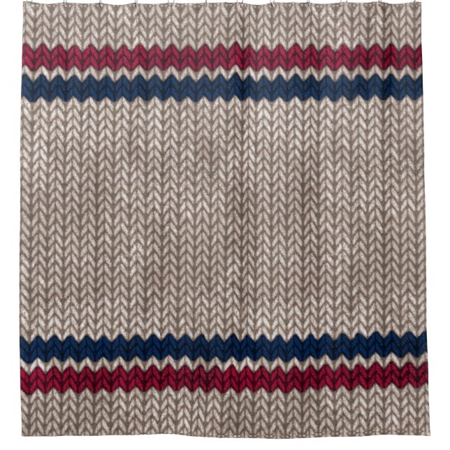Red White Blue Knit-look Stripe Pattern (Front)