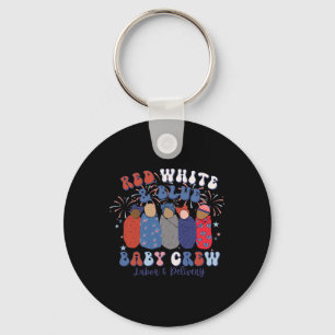 Red White Blue Labour And Delivery Nurse 4th Of Ju Keychain