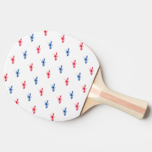 Red white blue lobster pattern Patriotic Ping Pong Paddle