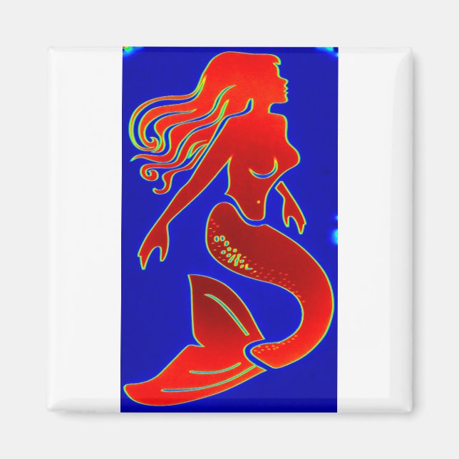 red white blue mermaid magnet (Front)