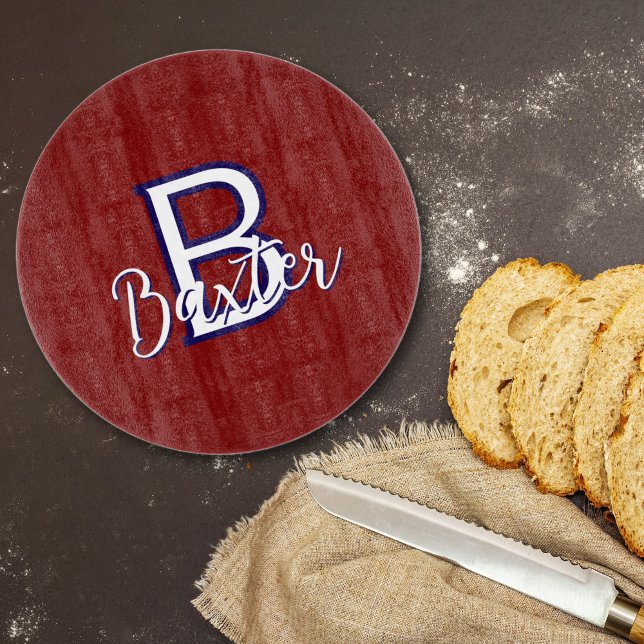 Red White & Blue Name and Monogram Personalized Cutting Board (Red White & Blue Name and Monogram Personalized Cutting Board
)