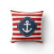 Red White & Blue Nautical Anchor Pillow