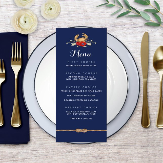 🦀 Red White & Blue Nautical Coastal Wedding Menu (🦀 Red White & Blue Nautical Coastal Wedding Menu
)