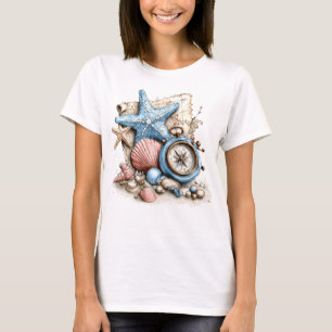 RED WHITE BLUE NAUTICAL GEAR & STARFISH T-Shirt