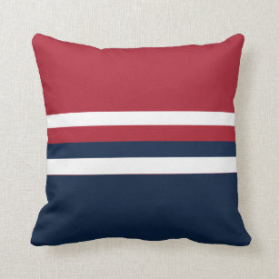 Red White Blue Nautical Throw Pillow