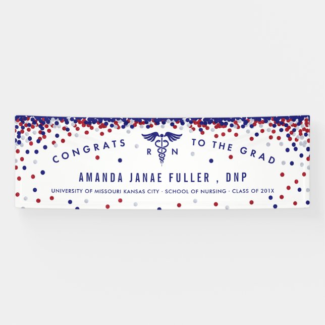 Red, White & Blue Nurse Graduation Banner (Horizontal)