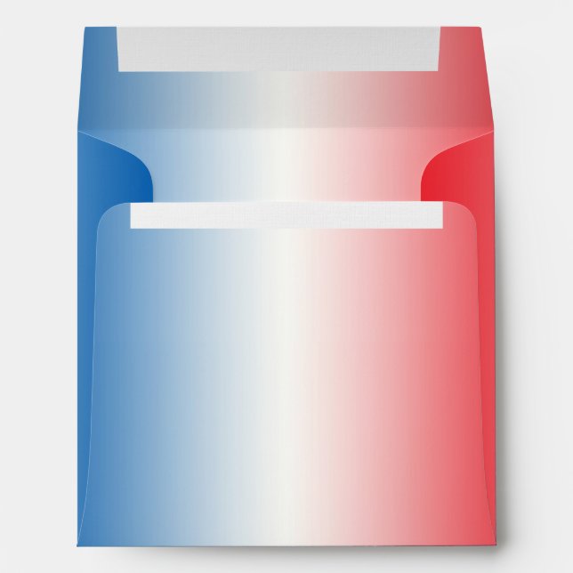 Red White & Blue Ombre Square Linen Envelopes (Back (Bottom))