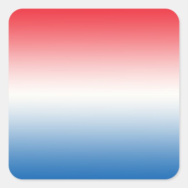 Red White & Blue Ombre Square Sticker (Front)