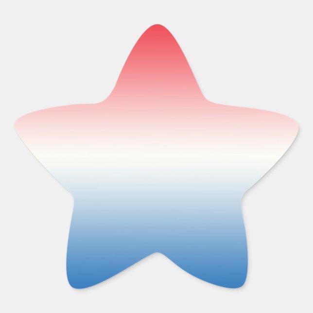 Red White & Blue Ombre Star Sticker (Front)