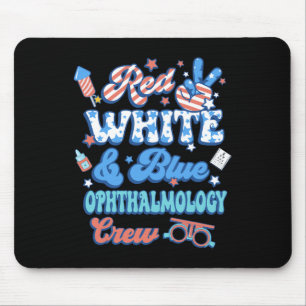 Red White Blue Ophthalmology Crew Optician 4th Of Mouse Pad