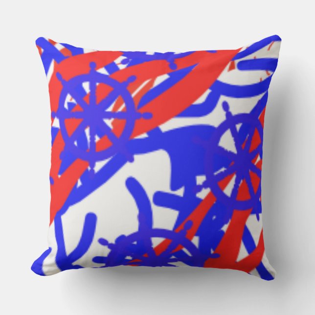 Red White & Blue Outdoor Patio Pillows - Decor (Front)