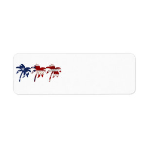 Red White Blue Palm Tree