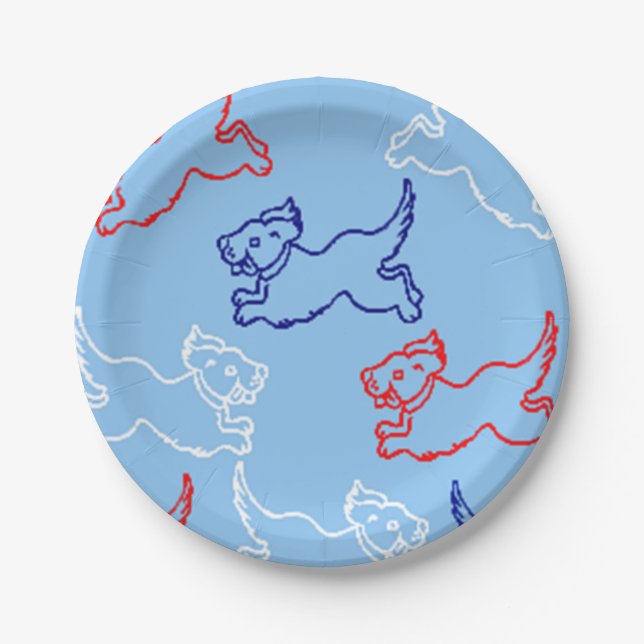 Red, White, & Blue Paper Plates - 4th of July (Front)