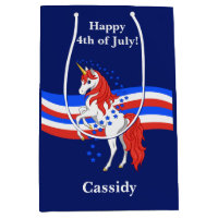 Red White Blue Patriotic American Unicorn