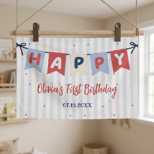 Red White & Blue Patriotic Birthday Banner