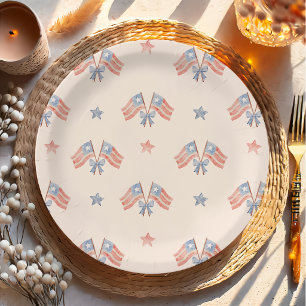 Red White Blue Patriotic Birthday Paper Plate