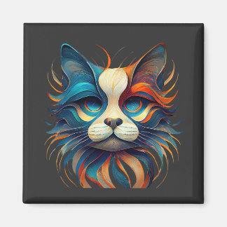 Red White & Blue Patriotic Cat Magnet