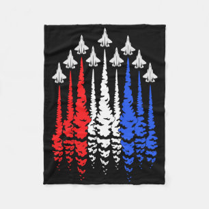 Red White Blue Patriotic Jets Usa Flag Men Boys 4t Fleece Blanket