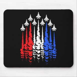 Red White Blue Patriotic Jets Usa Flag Men Boys 4t Mouse Pad