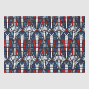 Red White Blue Patriotic Stained Glass 4th of July Tissue Paper