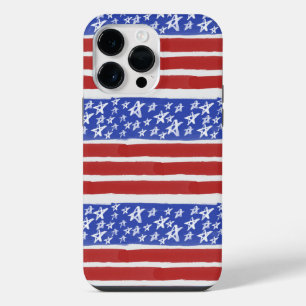 RED WHITE BLUE PATRIOTIC STARS AND STRIPES iPhone 14 PRO MAX CASE