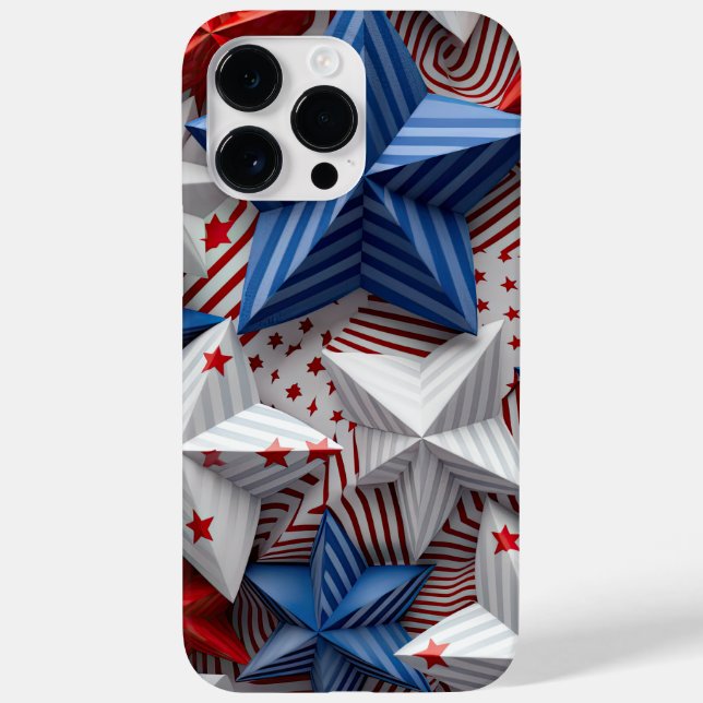 RED WHITE BLUE PATRIOTIC USA STARS Case-Mate iPhone CASE (Back)
