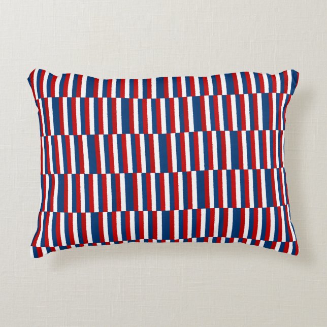 Red White Blue Pattern  Accent Pillow (Front)