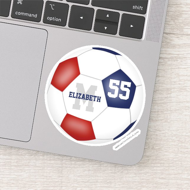 red white blue personalized soccer (Detail)