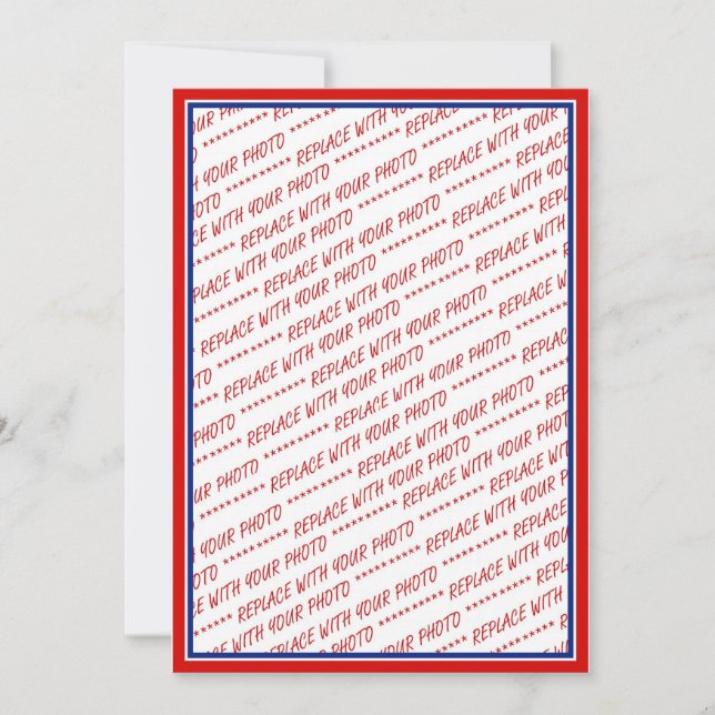 Red White & Blue Photo Frame Template (Front)