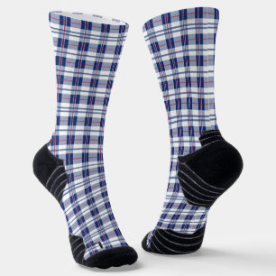Red, White & Blue Plaid Socks