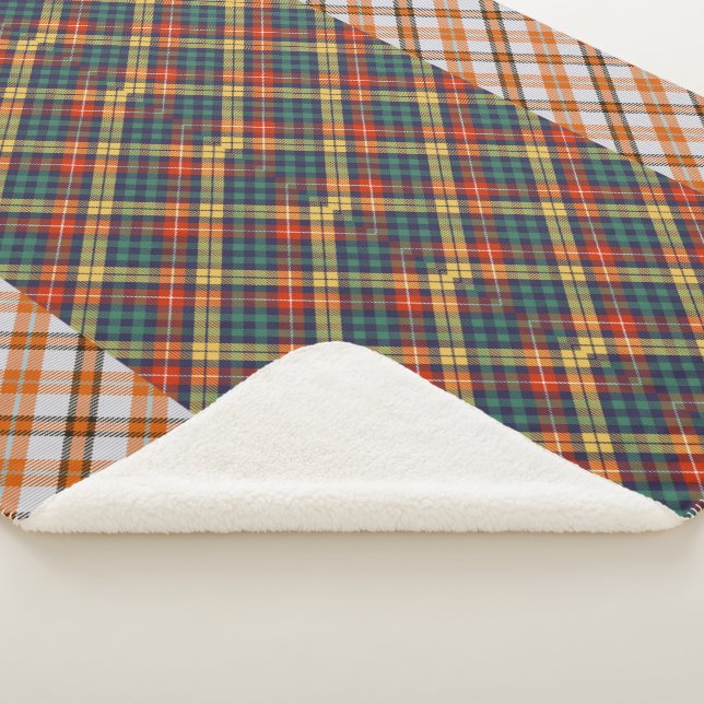 Red White Blue Plaid Tartan Buffalo Pattern  Sherpa Blanket (3/4)