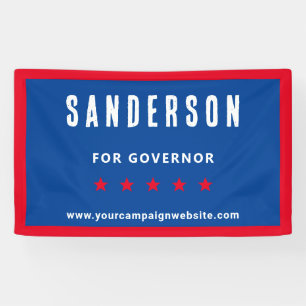 Red White Blue Political Election Campaign Name Banner