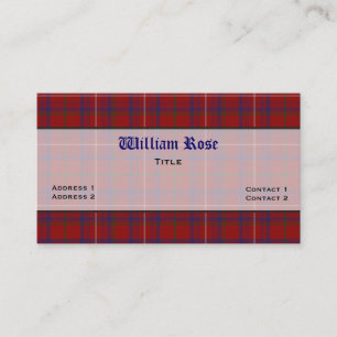 Red, White, & Blue Rose Plaid Custom Business Card