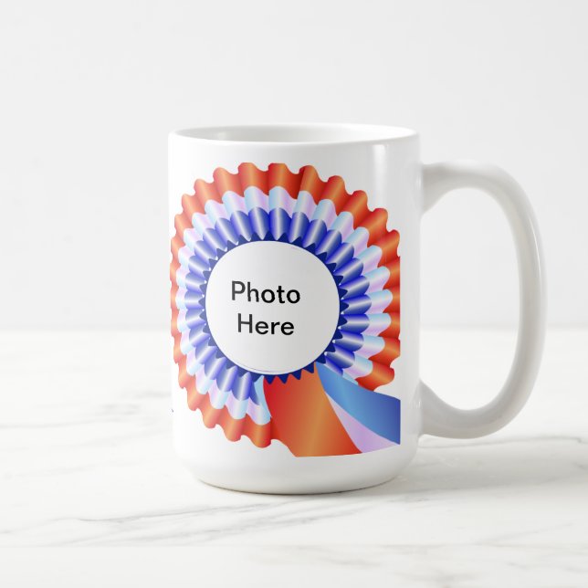 Red, White & Blue Rosette Photo Mug (Right)