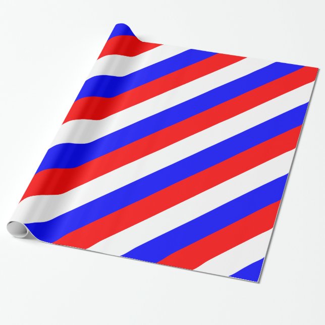 Red White Blue - Russia Flag Wrapping Paper (Unrolled)