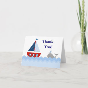 Red White Blue Sailboat Merci Cartes