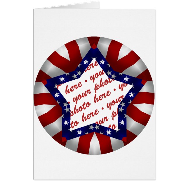 Red White & Blue Satin Star Photo Frame (Front)