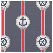 Red white blue ship steering wheel fabric