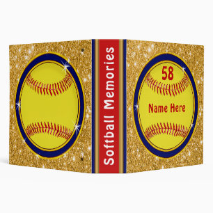 Red, White, Blue, Softball Photo Album, Softball Binder