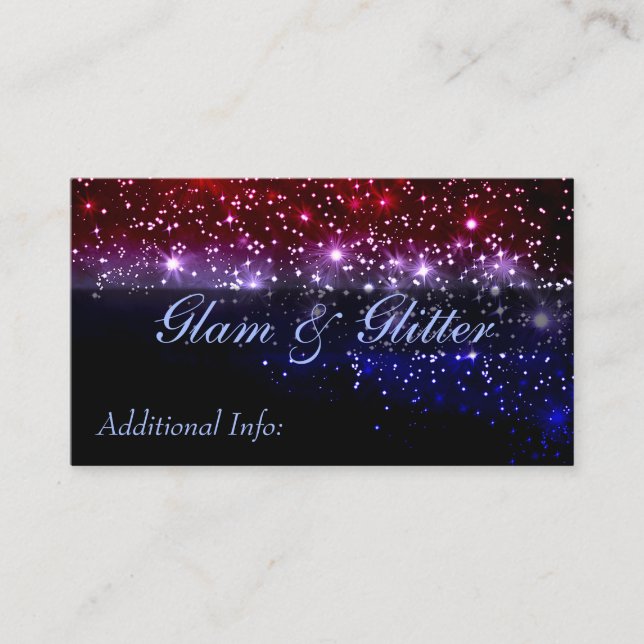 Red White & Blue Sparkle Business Card (Front)