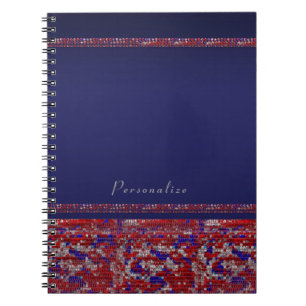 Red White & Blue Sparkle Sequins 4th of July Bling Notebook