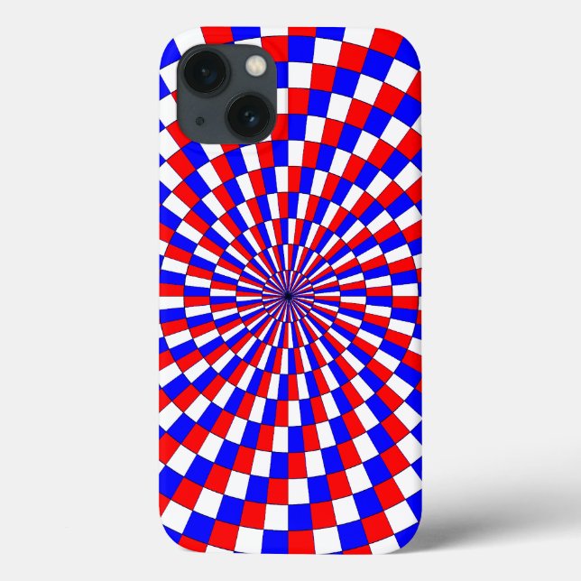 Red White Blue Spiral by Kenneth Yoncich Case-Mate iPhone Case (Back)